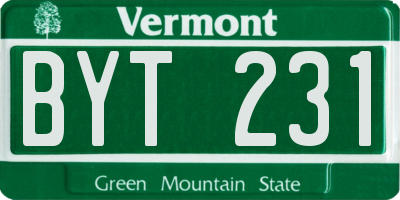VT license plate BYT231