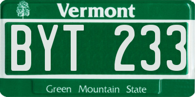 VT license plate BYT233