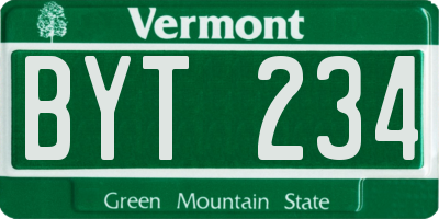 VT license plate BYT234