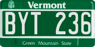 VT license plate BYT236