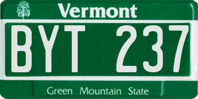 VT license plate BYT237