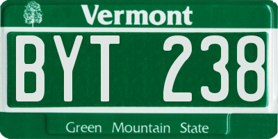 VT license plate BYT238