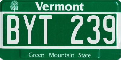 VT license plate BYT239