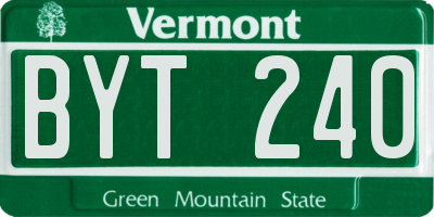 VT license plate BYT240