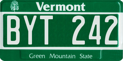 VT license plate BYT242