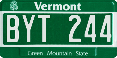 VT license plate BYT244