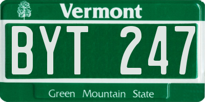 VT license plate BYT247