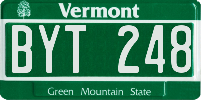 VT license plate BYT248