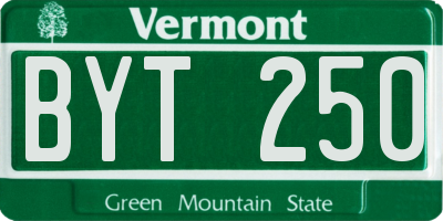 VT license plate BYT250