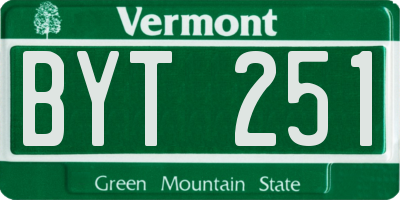 VT license plate BYT251