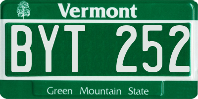 VT license plate BYT252