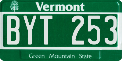VT license plate BYT253