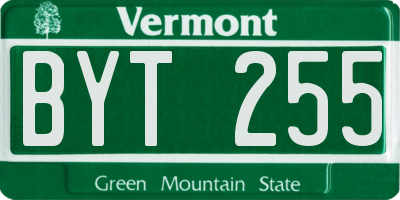VT license plate BYT255