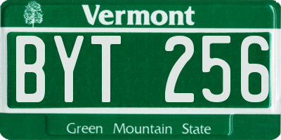 VT license plate BYT256