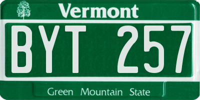 VT license plate BYT257
