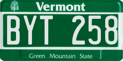 VT license plate BYT258