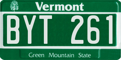 VT license plate BYT261