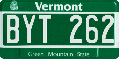 VT license plate BYT262