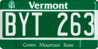 VT license plate BYT263