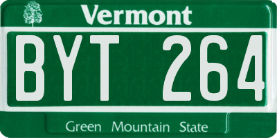 VT license plate BYT264