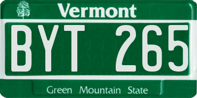 VT license plate BYT265