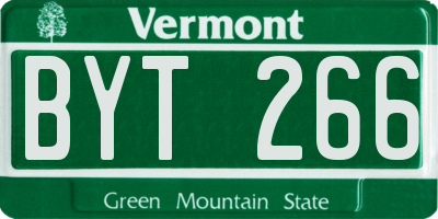 VT license plate BYT266