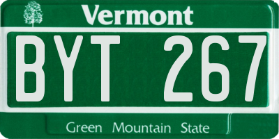 VT license plate BYT267