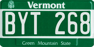 VT license plate BYT268