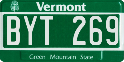 VT license plate BYT269