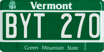 VT license plate BYT270