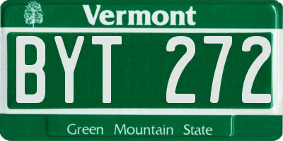 VT license plate BYT272