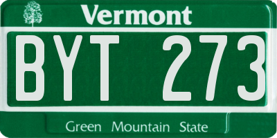 VT license plate BYT273