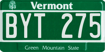 VT license plate BYT275
