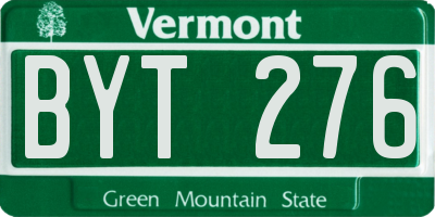 VT license plate BYT276