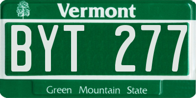 VT license plate BYT277