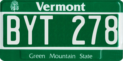 VT license plate BYT278
