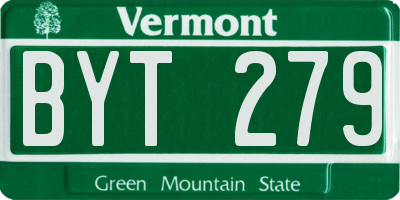 VT license plate BYT279