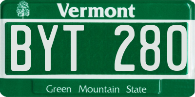 VT license plate BYT280