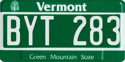 VT license plate BYT283