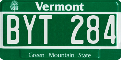 VT license plate BYT284