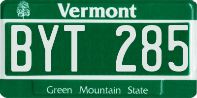 VT license plate BYT285