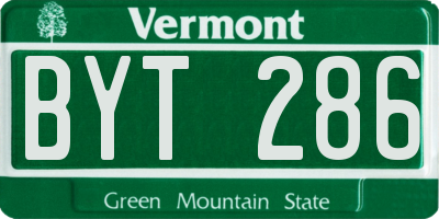 VT license plate BYT286