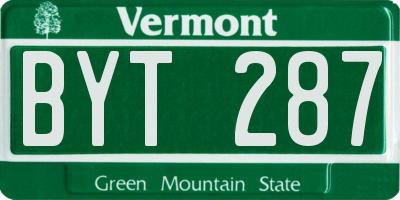 VT license plate BYT287