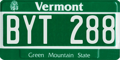 VT license plate BYT288