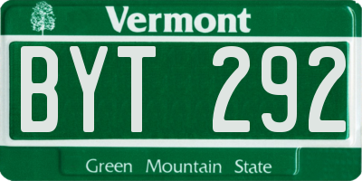 VT license plate BYT292