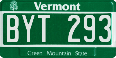 VT license plate BYT293