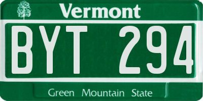 VT license plate BYT294