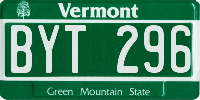 VT license plate BYT296
