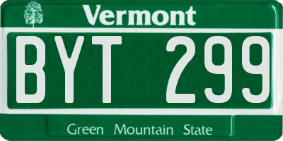 VT license plate BYT299