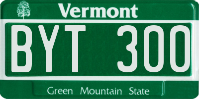 VT license plate BYT300